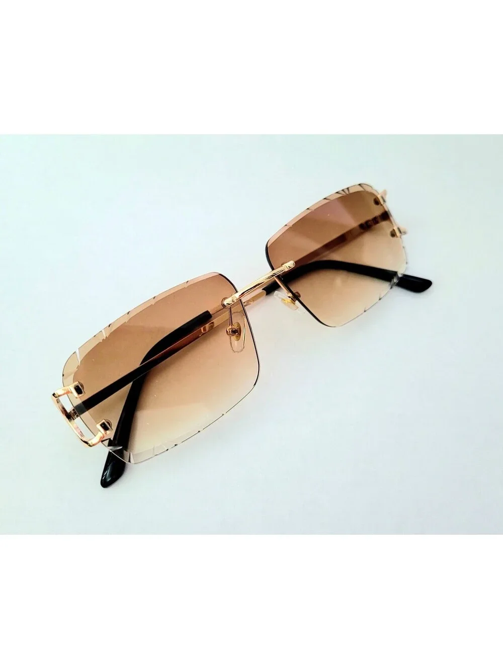Piccadilly Gld Brw Gradient C Diamond Cut Designer Sunglasses